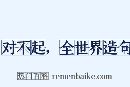 对不起，全世界造句是什么意思的图片